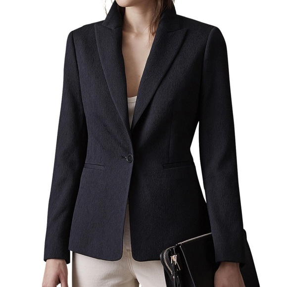 Reiss Rio Textured Blazer, Night Navy - Picture 1 of 6